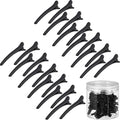 Geosar 24 Pcs Hair Sectioning Clips, Duck Billed Accessories for Styling, Plastic Hair Clips with Container, 2.95 Inch, Colorful, for Women(Black)