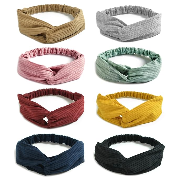 Elastic Knotted Headbands for Women Cloth Head Hair Bands for Women's Hair Non Slip Boho Wrap Twisted Hair Accessories