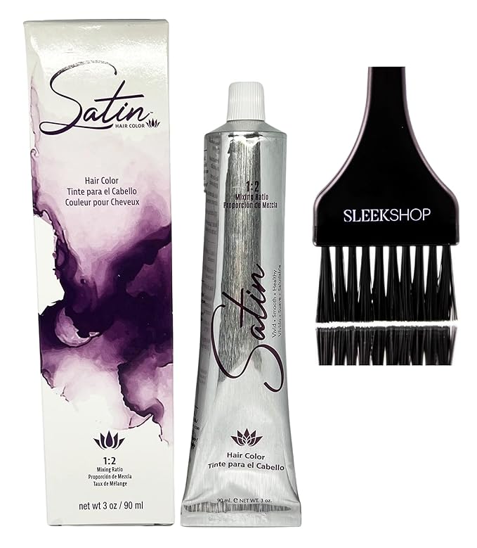 Practice SIeekshop Brush + 𝐒𝐚tin Hair Color, D𝐞v𝐞𝐥o𝐩𝐥us Ultra Vivid Fashion Colors, (NEWEST 2024-2025 VERSION) ALOE VERA BASE Low Ammonia Cream Haircolor Dye (6M)