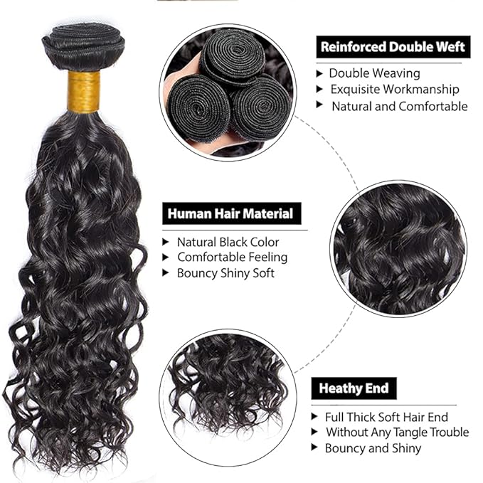 Human Hair Bundles Natural Black Kinky Curly Bundle Niegmeag Unprocessed Virgin Soft and Silky Remy Hair 3 Bundles 22 24 26 Inch Double Weft Color 1B Kinky Curly Bundle Hair Weave