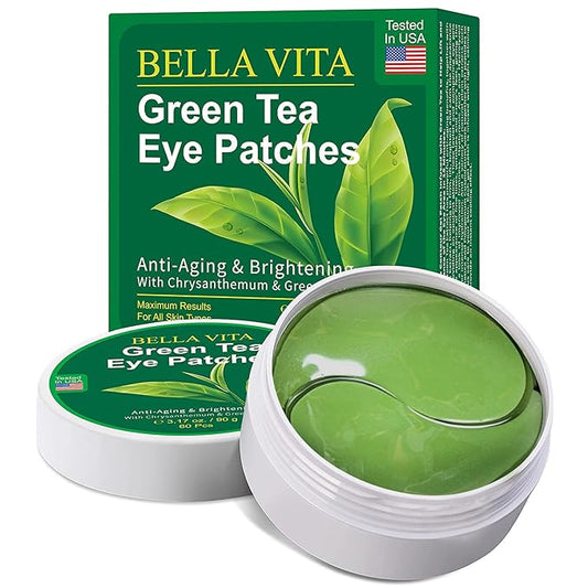 Under Eye Patches, Green Tea Under Collagen Eye Masks for Dark Circles Puffiness Eye Bag Wrinkles, Under Eye Treatment for Men Women, Anti-Aging Brightening Under Eye Gel Pads, 30 Pairs