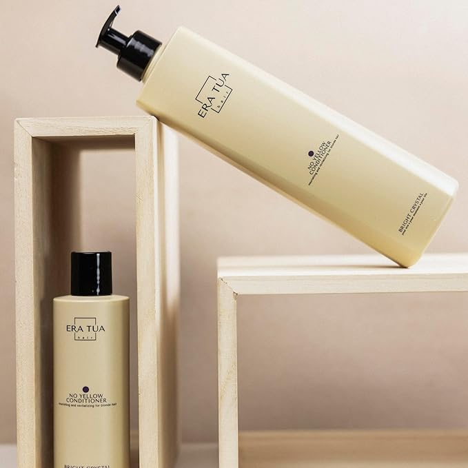 No Yellow Toning Conditioner for Blonde Hair, Silver, Bright Crystal and Purple | blonde shampoo Brass Moisturizing Formula | Dutch Made | Green Tea, Jasmine & Rose Scent | 750 ml