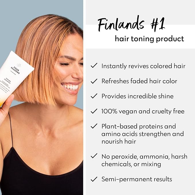 FOUR REASONS Color Depositing Shampoo for Color Treated Hair (Apricot, Golden Copper) - Sulfate Free, Vegan, 8.5 Fl Oz