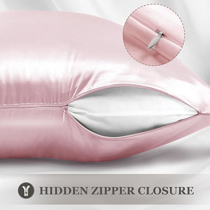 Adubor 100% Silk Pillowcase - Mulberry Silk Pillow Cases, 23 Momme 6A Grade Fibers, Silk Pillow Case for Hair and Skin Health, with Hidden Zipper (Queen 20''x30'', Pink, 1PC)