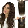Toppers for Women Real Human Hair 16inch 75g Toppers for Women with Thinning Hair Chocolate Brown 6x7inch Large Base Add Volume (#4Toppers-16inch)