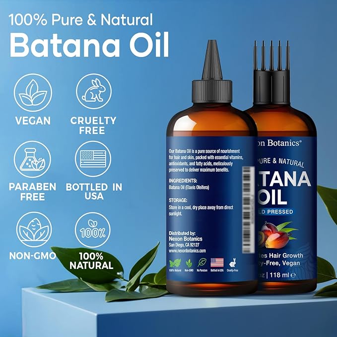 Raw Batana Oil for Hair Growth 4 fl oz - 100% Pure, Natural, Cold-Pressed Oil for Hair, Skin, Face & Lashes - Aceite de Batana