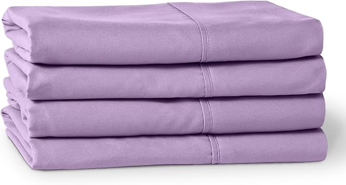 Bare Home Microfiber Bulk Pillow Cases - Standard/Queen Size Set of 4 - Cooling Pillowcases - Double Brushed - Lavender Pillowcases 4 Pack - Easy Care (Standard - 4 Pack, Lavender)