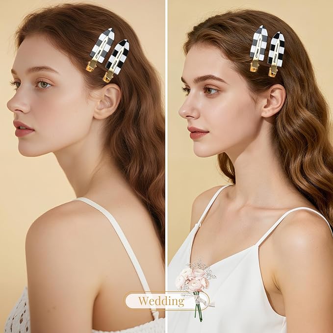 20PCS Bridesmaid Hair Clips No Bend Hair Clips Bridesmaid Hair Accessories Gifts Makeup Creaseless Glitter Hair Clip for Bride Women Girls(20Pcs/10Cards)