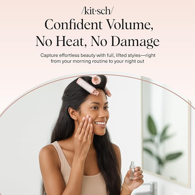 Kitsch Volumizing Hair Clips for Women - Hair Rollers for Volume & Curls - Volumizing Hair Products, Hair Roller Clips for Effortless Curls That Last - 2pc, Terracotta
