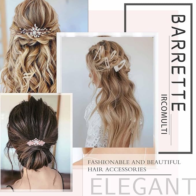 3 Pieces Pearl Crystal Bridal Hairpins Gold rhinestone wedding hairpins headpiece Tiny Pearl Hair Pins Decorative Prom Accessory for Women Wedding Hairstyles
