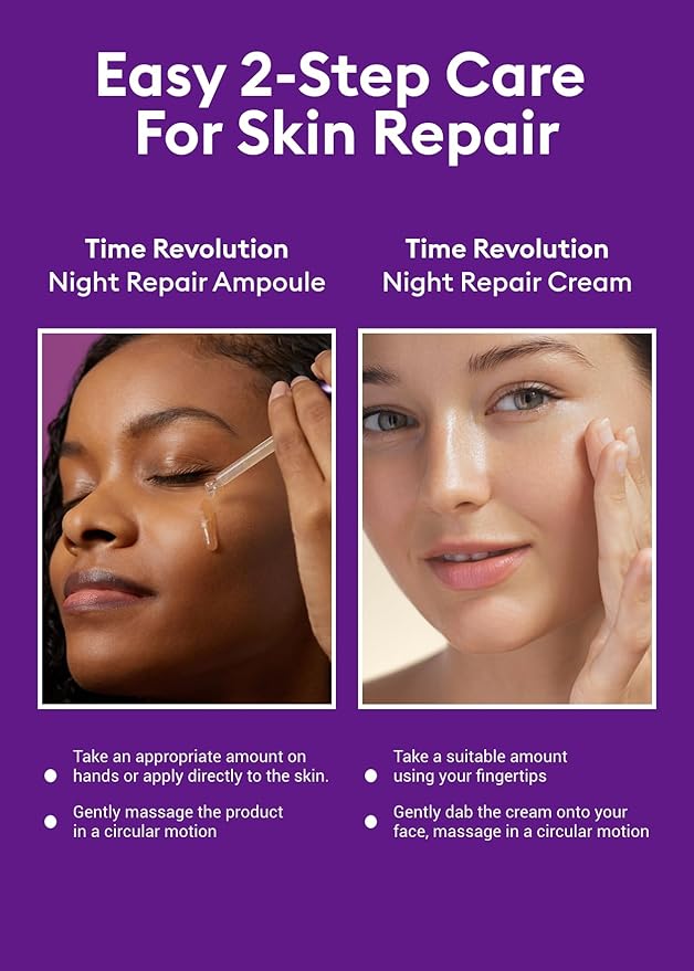 MISSHA Time Revolution Night Repair 5X Gift Set Night Repair Ampoule and Cream 5X, The First Essence 5X for Youthful, Glowing Skin