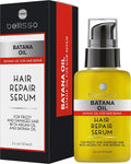 Batana Oil Hair Serum - Repair Thinning, Dry, Damaged, Fine and Split Ends - Thickening, Lightweight Formula - Anti Frizz and Heat Protection Control Products for Men and Women - Curly and Frizzy Mix