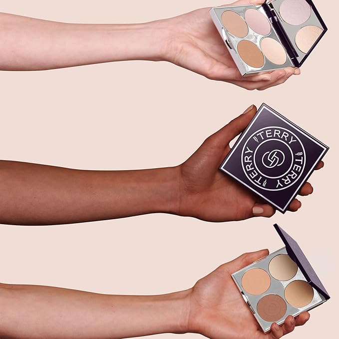 By Terry Hyaluronic Hydra-Powder Palette, 4-Shade, Vegan Contour Palette For Flawless & Matte Complexion, Medium to Warm