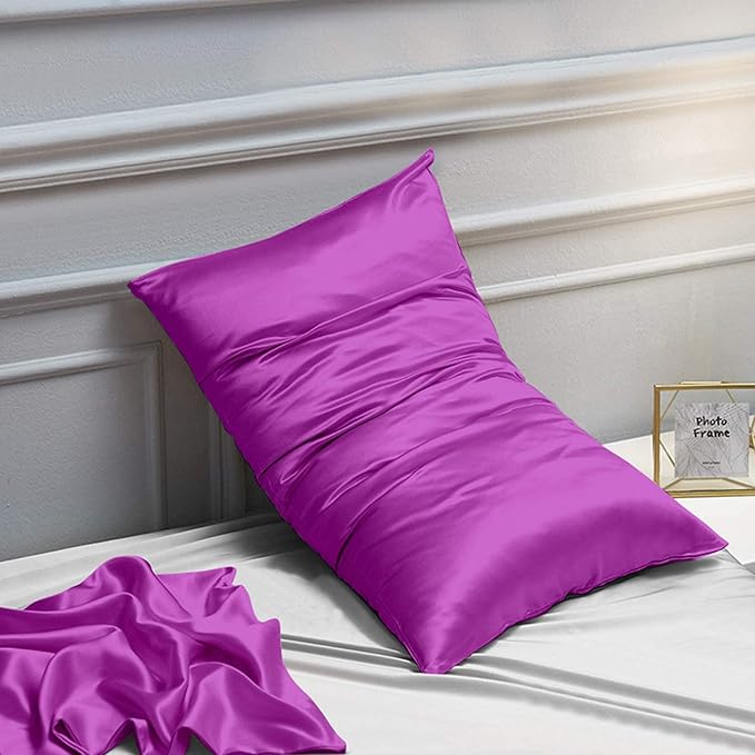 NTBAY Satin Body Pillowcase for Hair and Skin, Luxurious and Silky Pillow case with Envelope Closure, 20x54 Inches, Purple