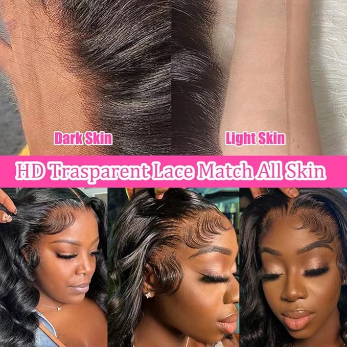 Lemoda 13x6 Straight Lace Front Wigs Human Hair 180% Density 13x6 HD Transparent Lace Front Wig Pre Plucked 15A Brazilian Virgin Glueless Human Hair Wigs for Women 34 Inch