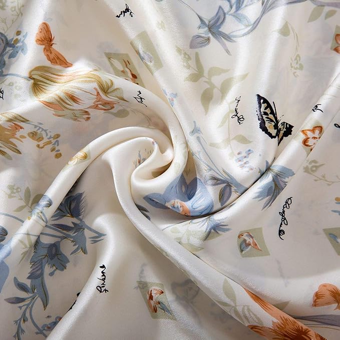 SLPBABY Silk Pillowcase for Hair and Skin with Hidden Zipper Print (Queen, Pattern 23)