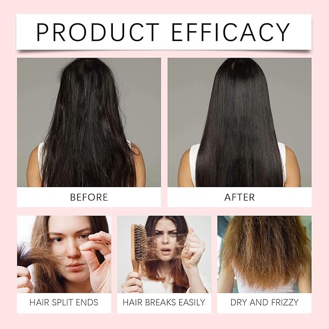 Keratin & Collagen Hair Mask for Dry Damaged Hair - Deep Repair Treatment with Hydrolyzed Keratin, Frizz Control & Split Ends Repair, Moisturizing Hair Care, 3.53 oz (3, pcs)