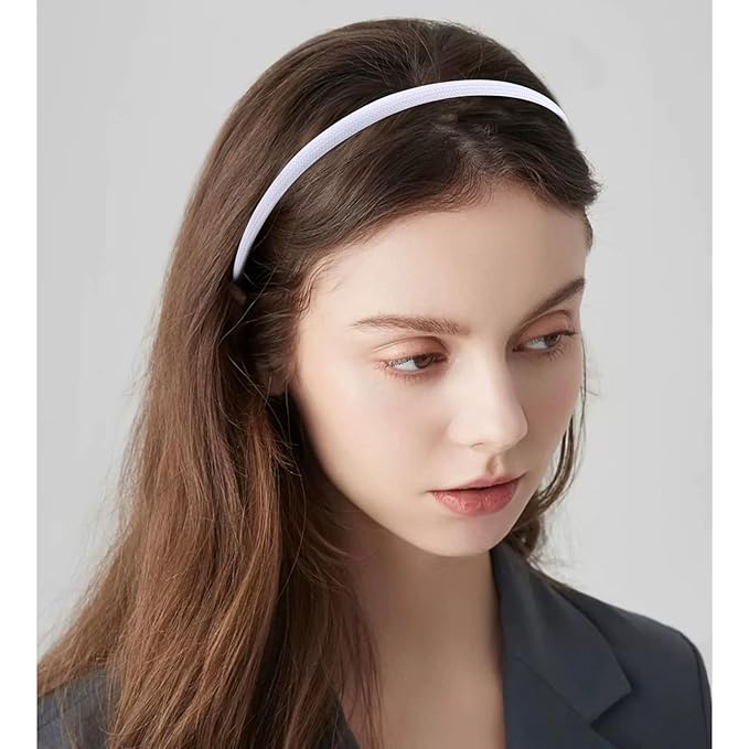 12Pcs Thin Headbands For Women Girls No Headache Pressure Comfortable Headbands for Women Non Slip Fabric Skinny Narrow Hairbands Head Bands for Women's Hair Accessories