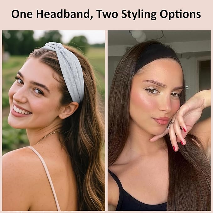 TERSE Headbands for Women Non Slip: Twist Head Bands for Women's Hair Trendy Solid Colors