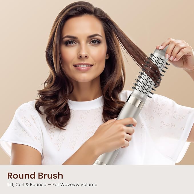 5-in-1 Hot Air Styler Kit – 110,000 RPM Fast-Drying Dryer, Auto-Wrap Curlers, Straightening & Volumizing Brushes All-in-One