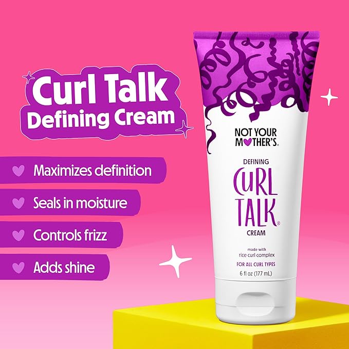 Not Your Mother's Curl Talk Frizz Control Sculpting Gel, Defining Cream, and Refreshing Curl Foam (3-Pack) - 6 and 8 fl oz - Formulated with Rice Curl Complex - For All Curly Hair Types