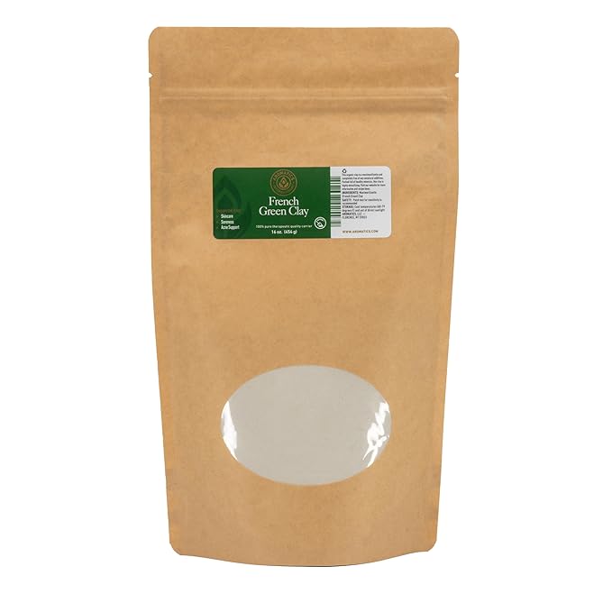 Aromatics International French Green 16 oz – Natural Mineral-Rich Clay Powder for Face Masks, Hair Care, and DIY Skincare