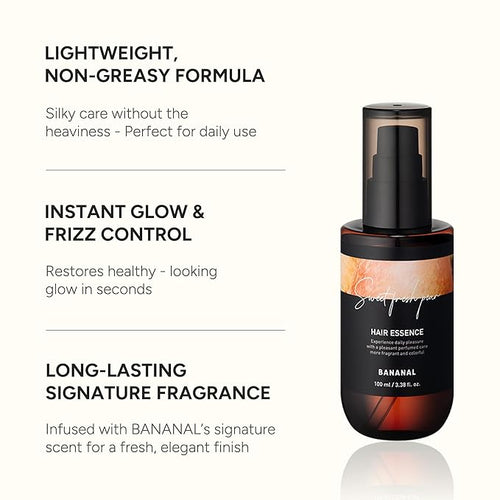 2-in-1 Korean Hair Perfume Oil & Serum with Morrocan Argan Oil & 12 Amino Acids for Dry, Damaged, Glass Hair Shine & Frizz-Control – Paraben & Alcohol-Free – Sweet Fresh Pear – 100ml / 3.38 fl oz