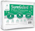 Set of 2 Euro Size SureGuard Pillow Protectors - 100% Waterproof, Bed Bug Proof, Hypoallergenic - Premium Zippered Cotton Covers - Smooth