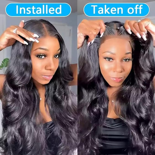 32 Inch Wear and Go Glueless Wigs Human Hair Pre Plucked Pre Cut 7x5 HD Lace Frontal Wigs Human Hair 180% Density Put on and Go Glueless Wig Body Wave Lace Front Wigs Human Hair for Women