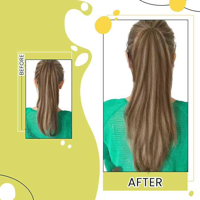 RUNATURE Ponytail Extension Real Human Hair, 12 Inch 70g Short Human Hair Ponytail, Soft Remy Real Hairpiece for Women, Can Be Styled, Easy to Install, #3P12 Brown Highlight Honey Blonde