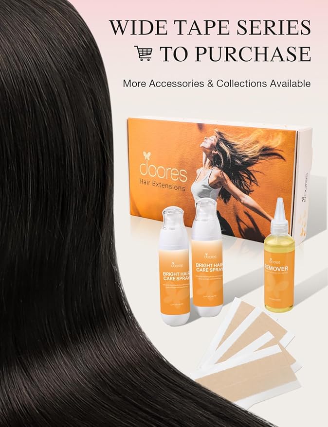 DOORES Invisi Edge Tape in Wide Hair Extensions Human Hair, Dark Brown 4PCS Injection Tape ins 20g 14 Inch, Virgin Human 3 Inch Wide Injected Extensions Invisible