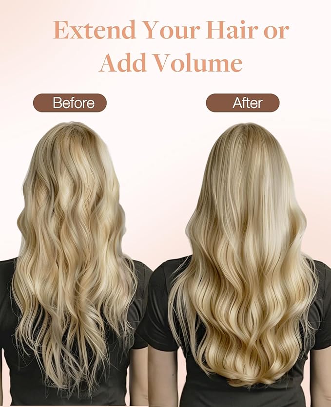 GOO GOO Invisi Edge Tape in Hair Extensions Human Hair, 16/22 Light Blonde Highlighted Golden Blonde, 10pcs 18inch 25g, Virgin Remy Hair, Seamless Injected Tape, Natural Look