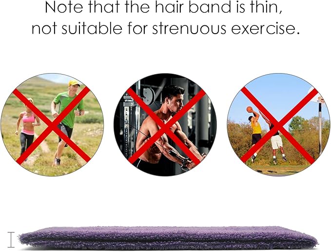 INNOLIFE 12 Pack Thin Mixed Colors Gym Workout Unisex Yoga Soft Cotton Stretchy Headbands Sweatbands Sports Indoor Outdoor Yoga Dance Exercise Fitness Headbands