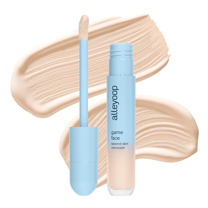 Alleyoop Game Face Concealer Makeup, Lightweight to Medium Buildable Coverage Under Eye Concealer, For Blemishes, Crease-proof and Hydrating with Aloe Stem Cell, Smooth Second Skin Finish - Superstar