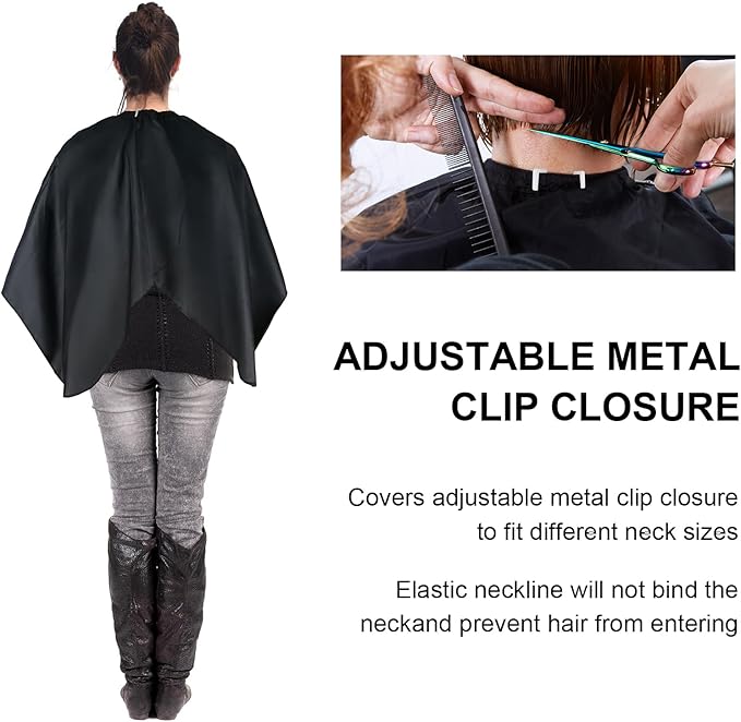 Hair Cutting Cape with Adjustable Neckline, Professional Barber Cape for Men/Women, Waterproof Hairdressing Salon Cape