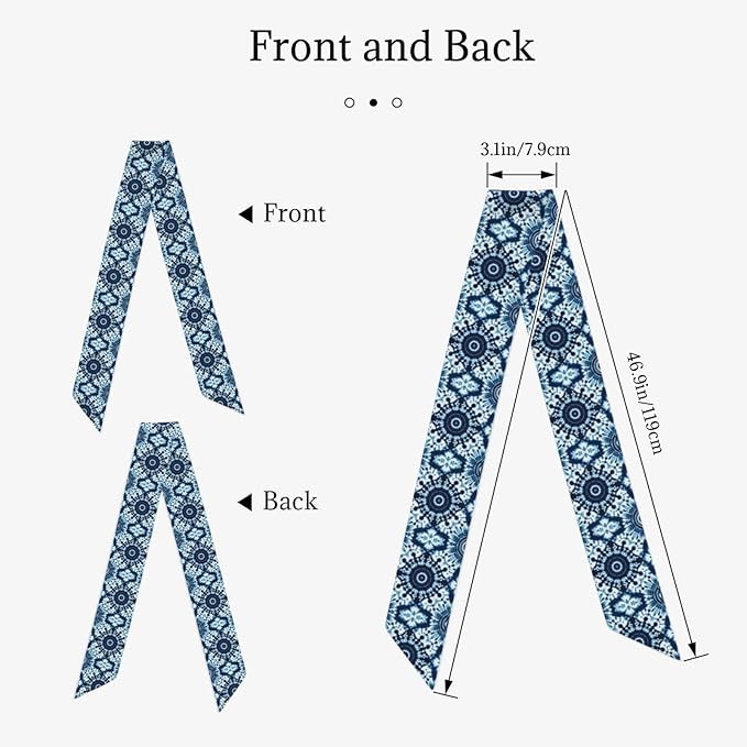 Headbands Blue Indigo Tie Dye Art Head Hairband for Women Girls Lady, Beauty Skinny Neck Scarves Yoga Travel Shower Sweat Band Headbands Adjustable Hairlace Hand Decor