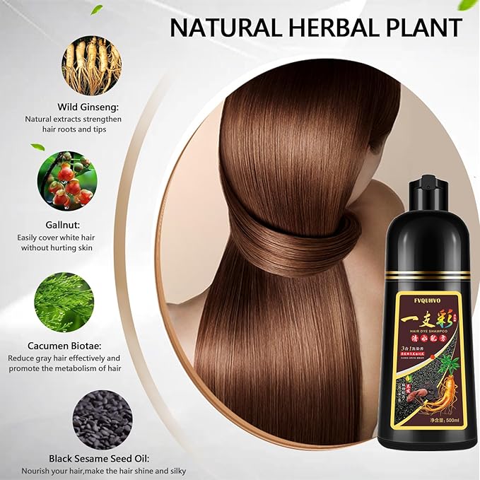 Instant Silver Gray Hair Dye Shampoo 500ml for Men & Women, 3 in 1 Silver Hair Dye, Easy to Use, Natural Shampoo Silver Hair Dye in Minutes 16.9 Fl Oz (Silver gray)