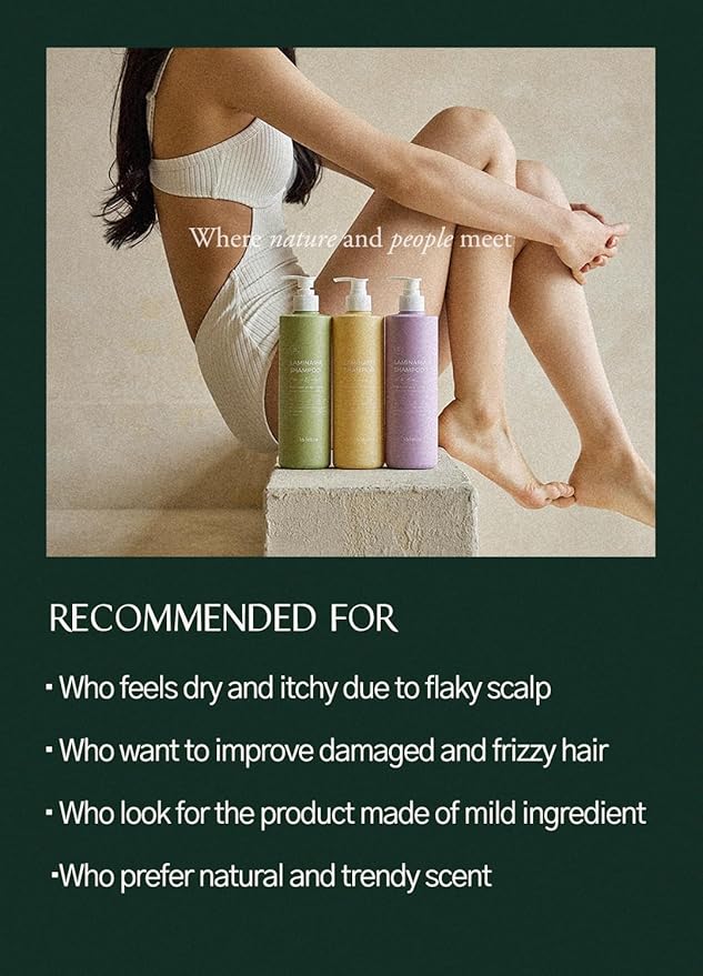 laferme Laminaria Shampoo with Organic Ingredient, Korean Clarifying Shampoo, Hydrating for Dry Hair, Strengthening for Weak Hair, Sulfate & Paraben-Free, for Women & Men,16.9 FL. OZ, Pear & Freesia