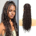 Drawstring Ponytail for Women Boho Box Braids with Long Wavy Hair Ponytail Extension Synthetic Hair Extensions Ponytail for Daily Use (4#, 18 Inch)