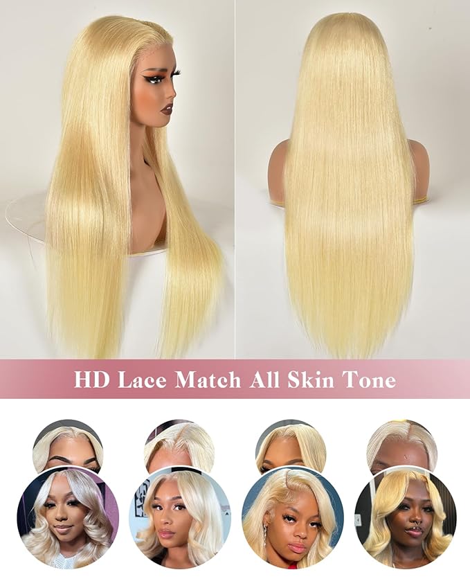 28 Inch Wear And Go Glueless 613 9x6 HD lace front wig Human Hair Pre Plucked Pre Cut For Beginners Human Hair 180% Density Straight Lace Front Wigs No Glue Pre Cut 3 Seconds To Wear Glueless Wig