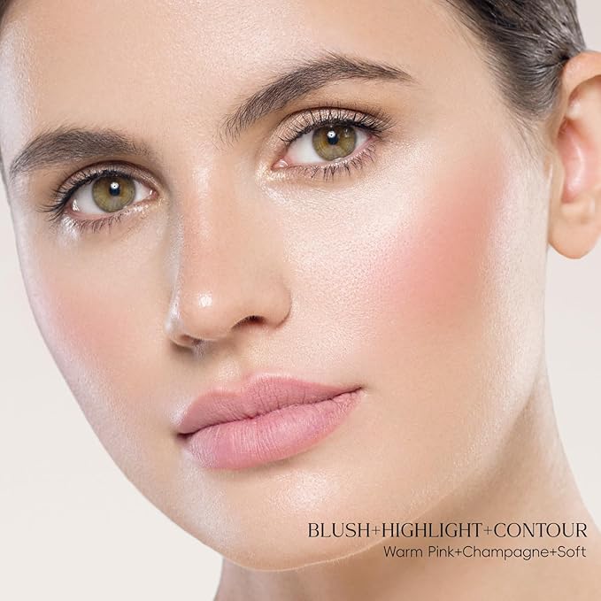 Trio Contour Sticks Set, Highlighter Stick & Bronzer Stick & Blush stick for Cheek+Lip,Highlight and Contour to Create a Natural Dewy Makeup Look for Fair | Set of 45g/1.6fl.oz