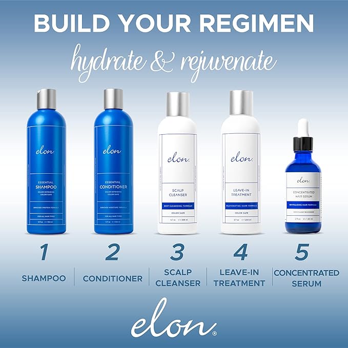 Elon Complete Hair Care Kit for Advance Hair Loss – Scalp Cleaner & Concentrated Serum Set + Matrix 5000 Hair Growth Supplement for - Suitable for All Hair Types, (60 Tablets)