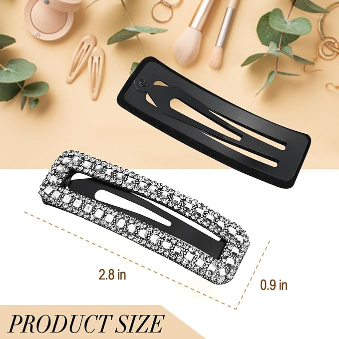 Rhinestone and Crystal Hair Clips 2-Pack, Sparkly Barrettes & Elegant Bling Accessories for Women & Girls(Set5)