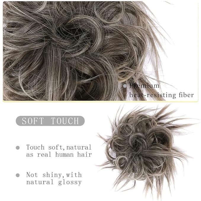 HMD Messy Bun Hair Piece Hair With Elastic Rubber Band Extensions Hairpiece Synthetic Hair Extensions Scrunchies Hairpiece for Women