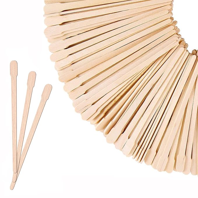 Mibly 600 Pcs Wooden Wax Sticks - Eyebrow, Lip, Nose Small Waxing Applicator Sticks for Hair Removal and Smooth Skin - Spa and Home Usage