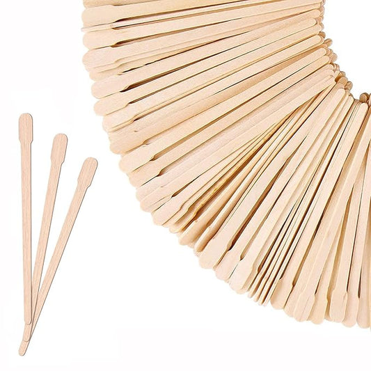 Mibly 250 Pcs Wooden Wax Sticks - Eyebrow, Lip, Nose Small Waxing Applicator Sticks for Hair Removal and Smooth Skin - Spa and Home Usage