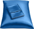 BLISSFORD Royal Blue Satin Pillowcase with Zipper, for Hair and Skin Care, Feels Soft and Cool Like a Silk Pillowcase, Satin Pillow Cases, Slik Pillow Cover, Standard Size - 2 Pack