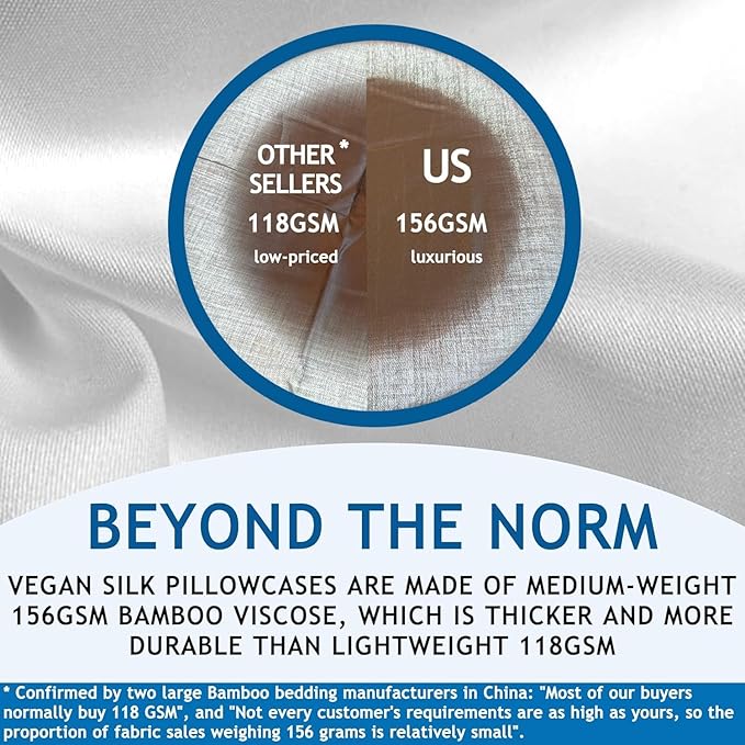 Pillow Cases - 100% Viscose Derived from Bamboo - Cooling Pillowcase - Queen Size, Gray, Set of 2 Zippered - for Hot Sleepers - Soft Pillow Covers - by Vegan Silk