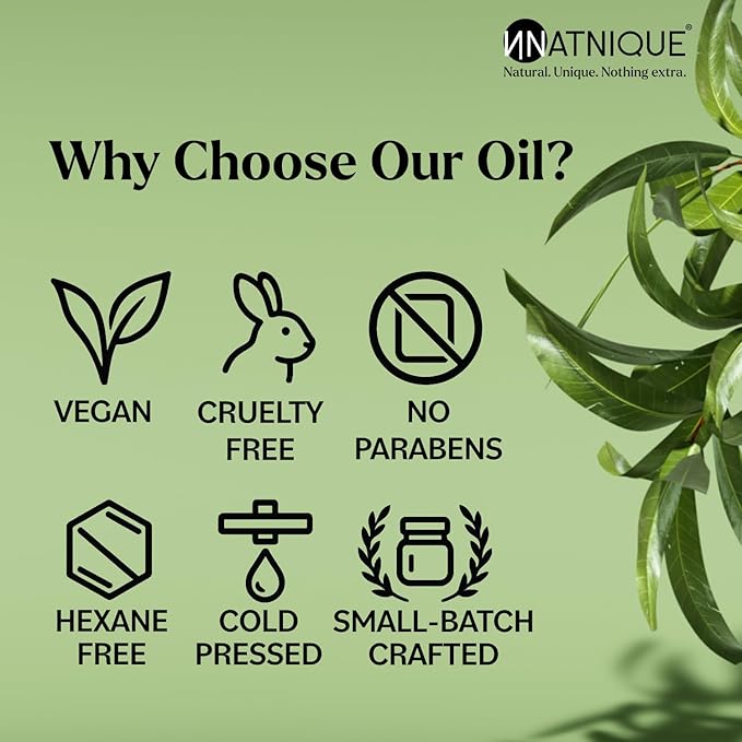 Natnique Rosemary Castor Oil – 100% Pure Cold-Pressed Organic Hair Growth Oil, Hexane-Free Scalp Serum & Moisturizing Treatment for Dry Scalp, Fuller Hair, Stronger Roots & Natural Care – 2oz