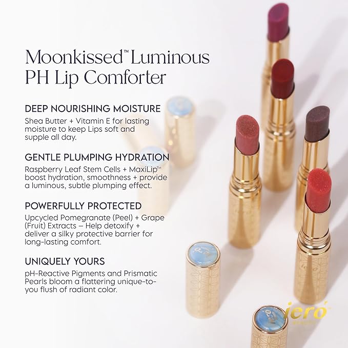 ieró Beauty Moonkissed Luminous PH Tinted Lip Balm w/Shea Butter & Vitamin E, Lip Care Moisturizer, Lip Plumper for Soft & Supple Lips, Paraben Free, Vegan, Sheer Coral w/Gold-Beige Shimmer